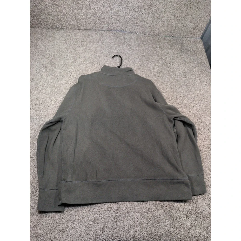 Banana Republic Mens Large Olive Green Quarter Zip Fleece‎ Pullover Sweatshirt